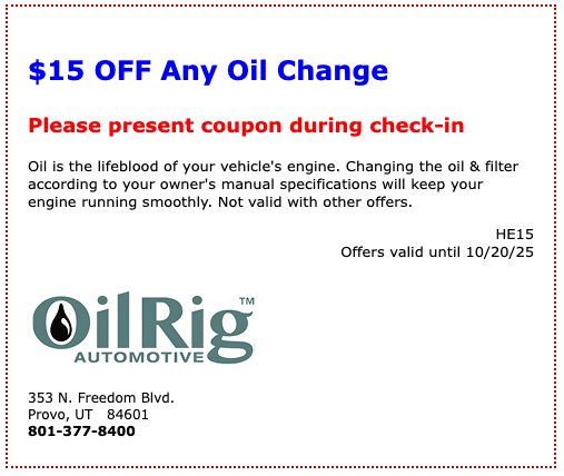 Specials and Promotions | Oil Rig Automotive Specials and Promotions | Oil Rig Automotive
